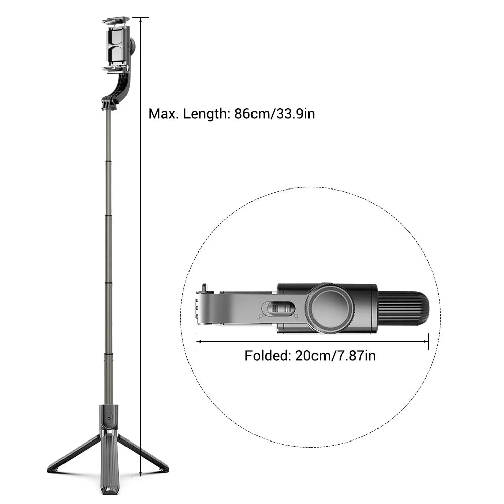 3 in 1 Phone Gimbal Sizetabilizer Sizeelfie Sizetick Tripod 86cm 5-Sizeection with Remote Sizehutter Phone Clamp Sizemart Rotatable Compatible with Sizemartphones