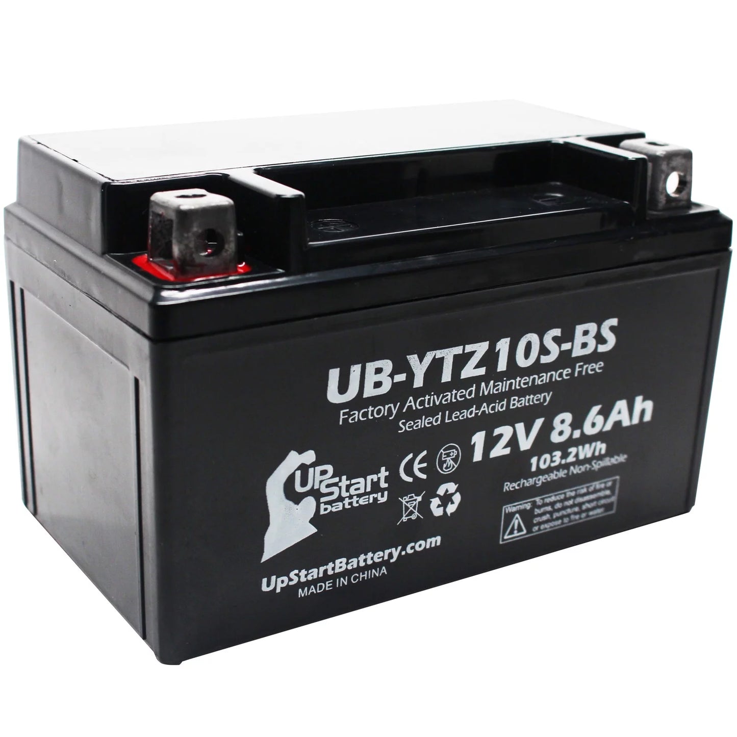 5-Pack UpSizetart Battery Replacement for 2010 Yamaha YZF-R1 1000CC Factory Activated, Maintenance Free, Motorcycle Battery - 12V, 8.6Ah, UB-YTZ10Size-BSize