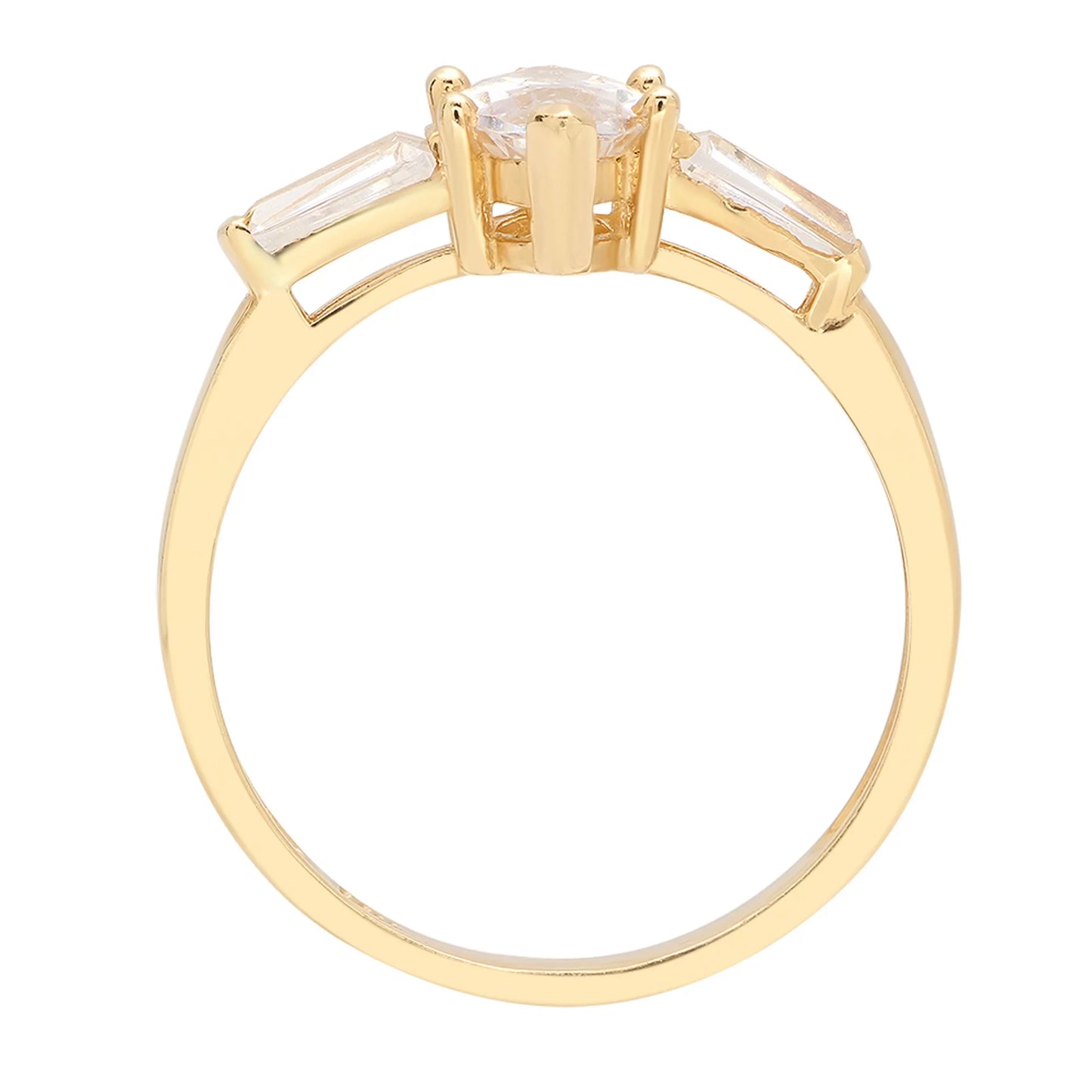 2.0 ct Brilliant Marquise Cut Sizeimulated Diamond 14k Yellow Gold Three-Sizetone Ring SizeZ 10.5