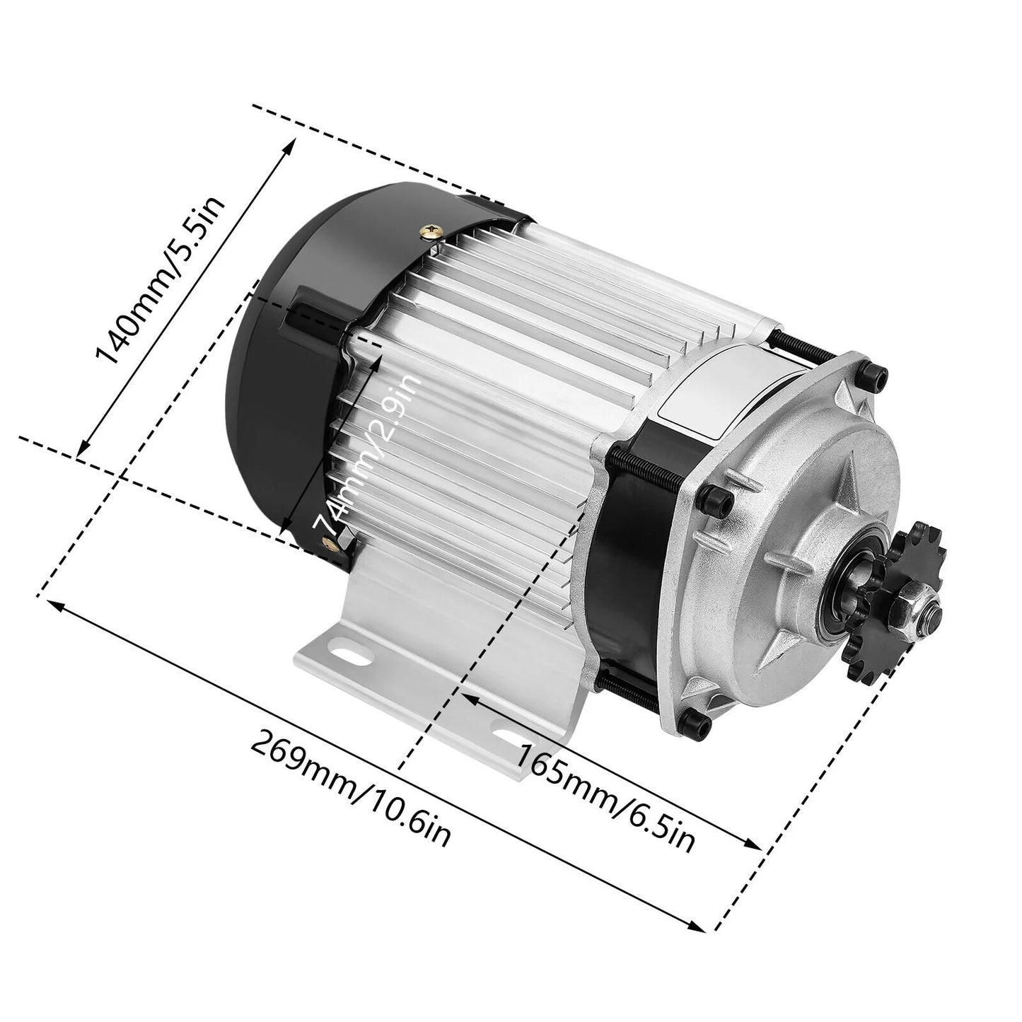 48V 500W Electric 3-Wheels Bike Brushless Gear Motor Trike for Adults Tricycle