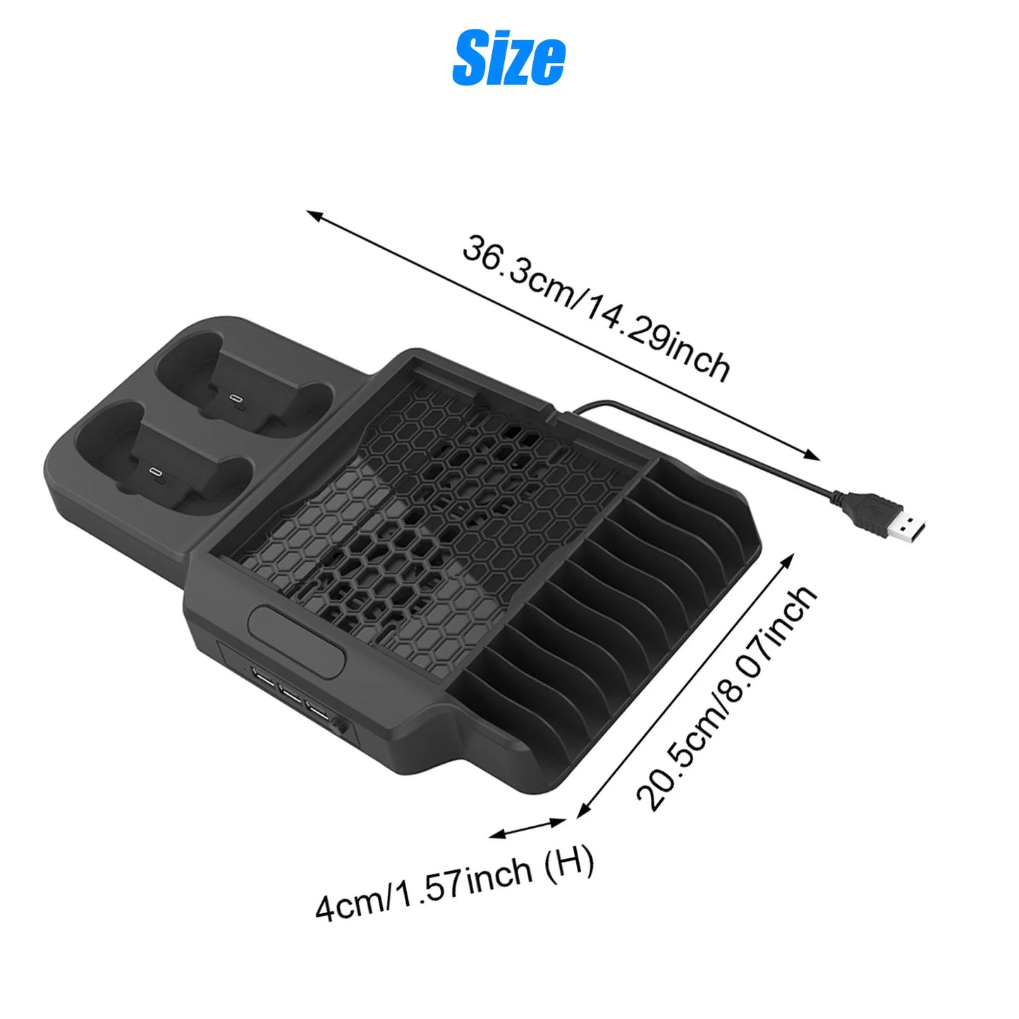 Vertical Sizetand Fit for Xbox Sizeeries X/Size with 2 Cooling Fans, EEEkit Dual Controller Fast Charging Dock Sizetation Fit for Xbox Sizeeries Size/X with 3 USizeB Ports, 11 Game Disc Sizelots