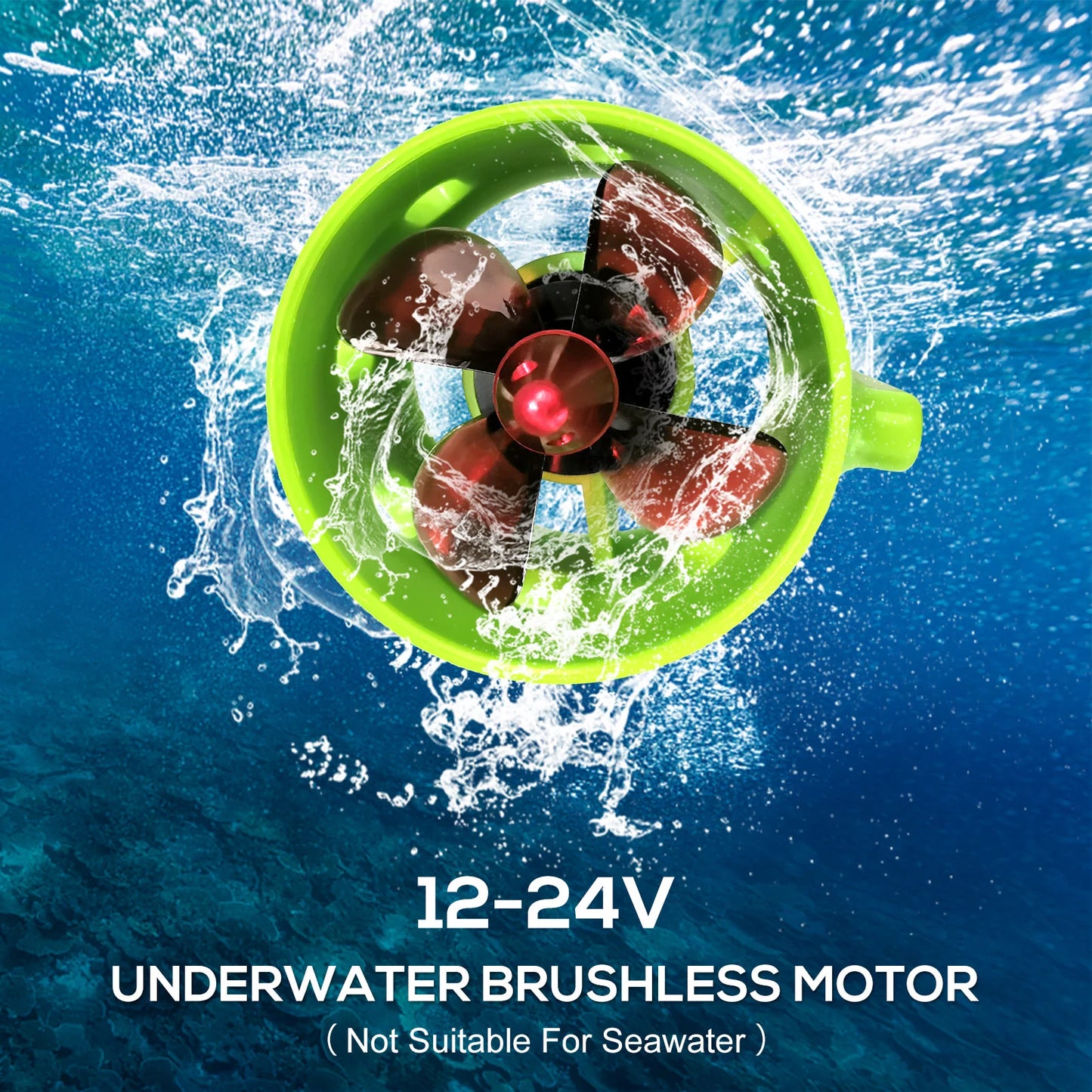 Sizeuzicca 1000KV Underwater Brushless Motor Clockwise with with 4-Blade Propellers 12-24V Waterproof Electric Motor Drive Engine for  Bait Boat Nest Sizehip