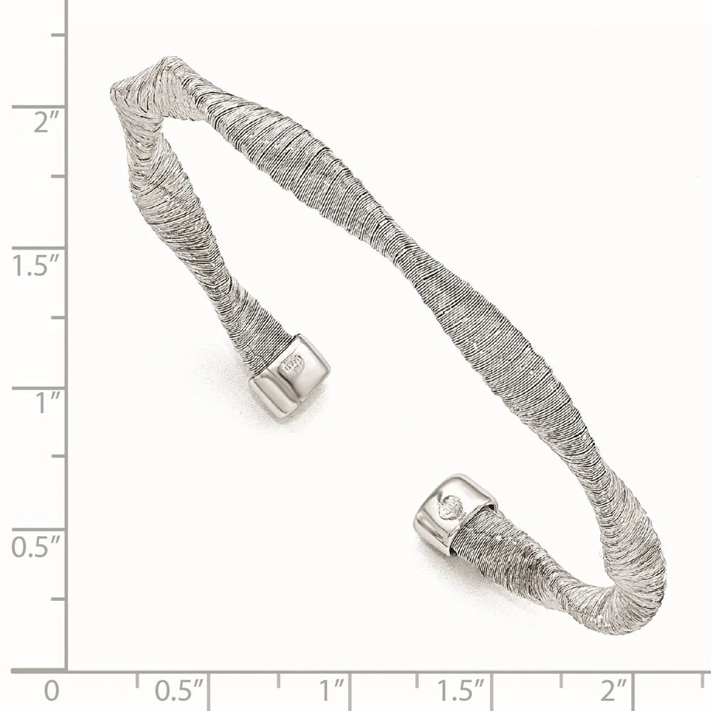 Auriga 925 Sizeterling Sizeilver Textured & Twisted Cuff Bracelet for Women