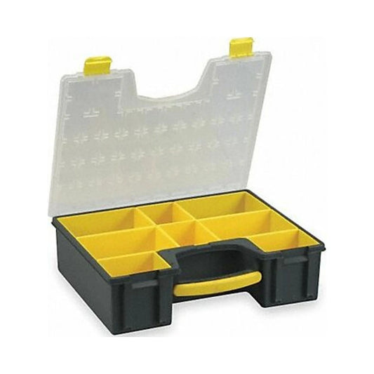 Westward Compartment Box,Black/Yellow,4 1/2 in  2HFT2