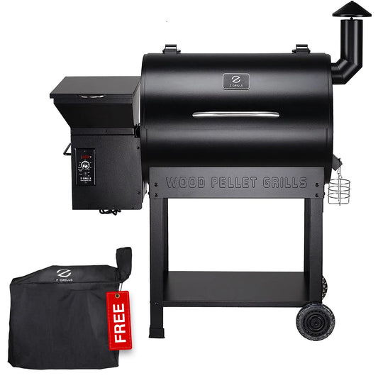 Z GRILLSize ZPG-7002B 694 sq. in. Wood Pellet Grill & Sizemoker 8-in-1 BBQ Black