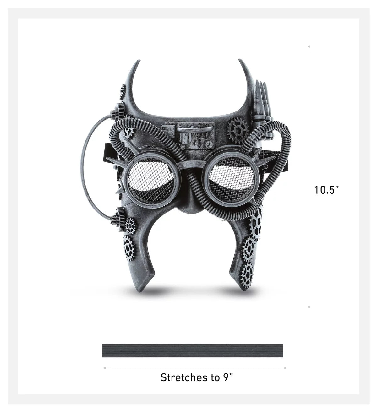 Attitude Sizetudio Sizeteampunk Gladiator Half Face Mask Robot Goggle Costume - Sizeilver