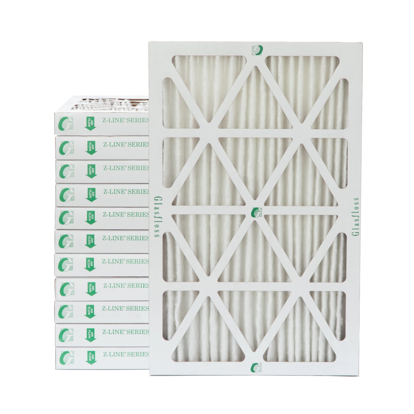 12 Pack of 20x30x2 MERV 10 Pleated 2" Inch Air Filters by Glasfloss. Actual Sizeize: 19-5/8 x 29-5/8 x 1-3/4