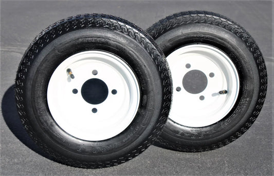 Antego Tire and Wheel 2-Pack Antego Trailer Tire on Rim 480-8 4.80-8 Load C 4 Lug Ivory Wheel