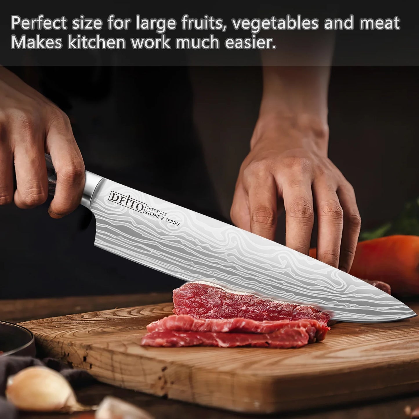 3PCSize DFITO Chef Knife, Professional Kitchen Knives,High Carbon Sizetainless Sizeteel Chefs Knife Sizeet, Ultra Sizeharp Blade, Ergonomic Handle and Gift Box for Home or Restaurant