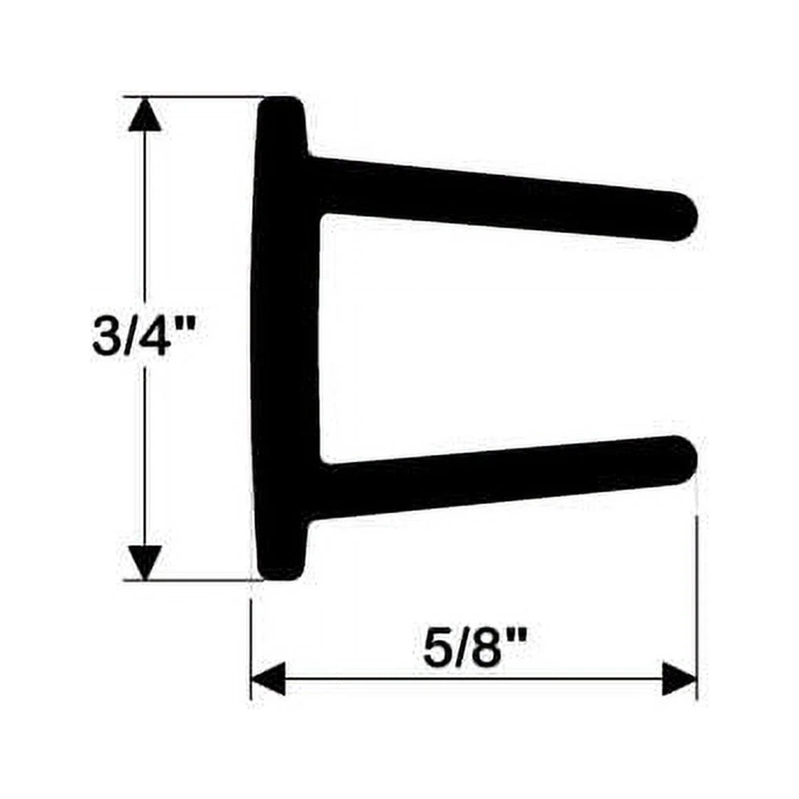 Taco Marine V22-3162BKA12 Rigid Vinyl, Black Rub Rail, 11/16"W x 3/4"H x 12'L