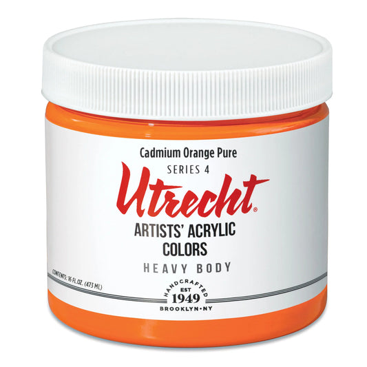 Utrecht Artists' Acrylic Paint - Cadmium Orange, Pint