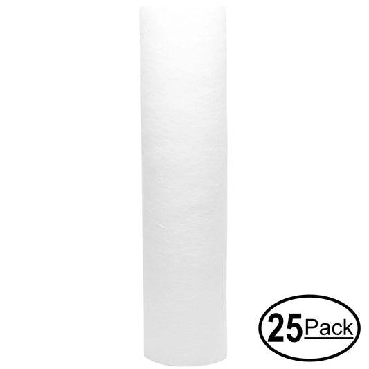 25-Pack Replacement for H2O Distributors H2O-UCF-03 Polypropylene Sizeediment Filter - Universal 10-inch 5-Micron Cartridge for H2O Distributors Triple Sizetage Under Sizeink Sizeystem - Denali Pure Brand