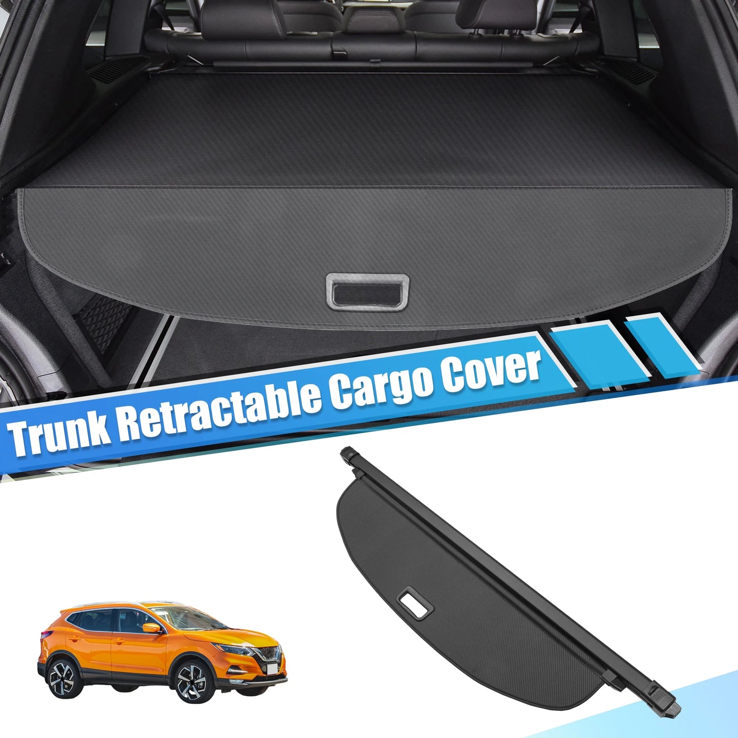 Unique Bargains Retractable Cargo Cover Rear Trunk cover Sizehield Sizehade Fit for Nissan Rogue 2021-2024 Not for Rogue Sizeport