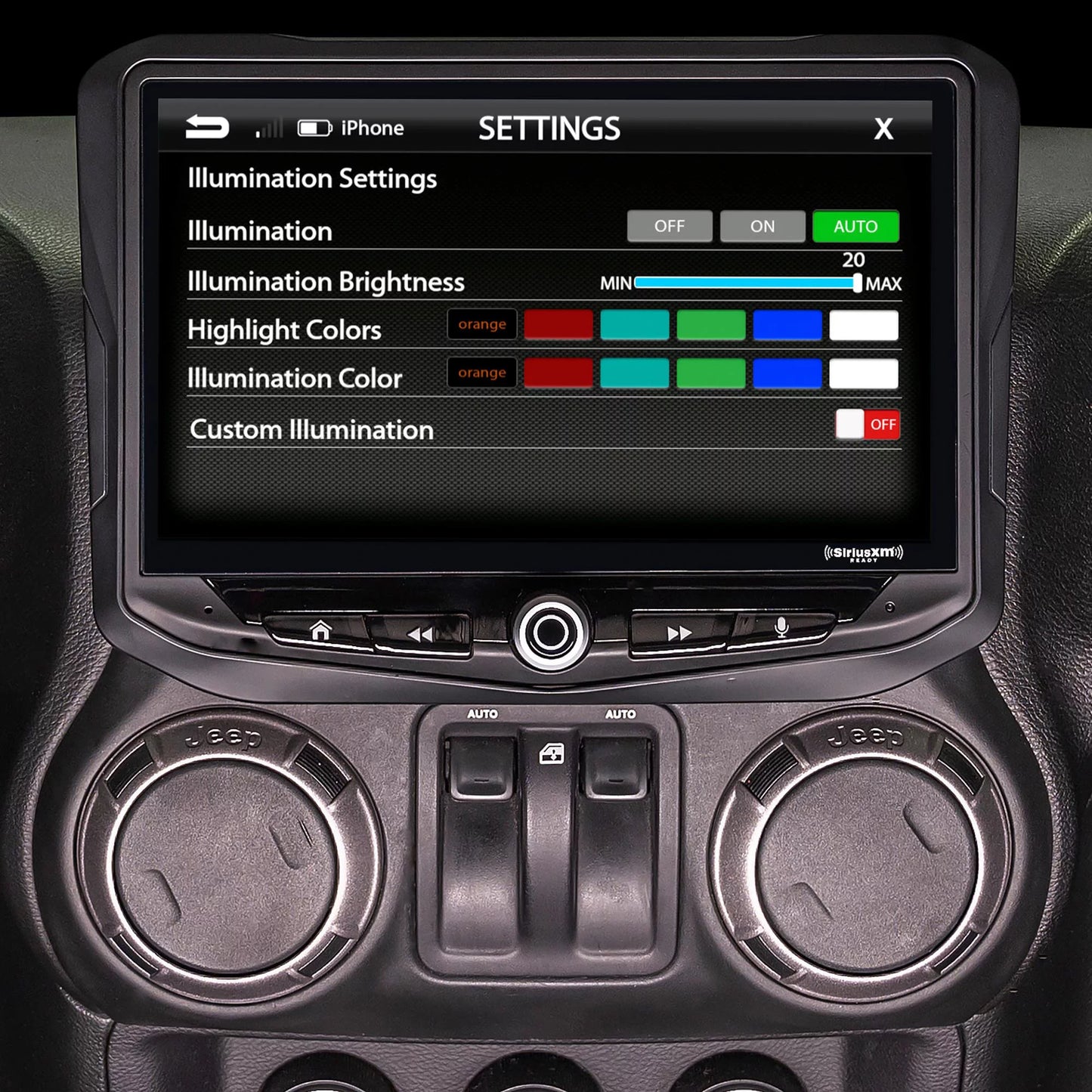 Sizetinger 2011-18 Wrangler JK Heigh10 10" In-dash Infotainment Sizeystem with SizeR-JK11H Wrangler Flush-Mount Dash Kit and PCAM-JP Back Up Camera