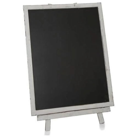 Wooden Chalkboard With Easel, Worn Ivory