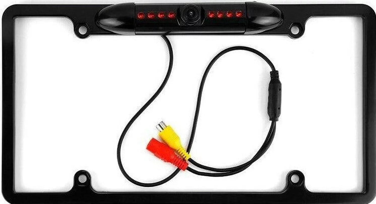 Backup Camera Rearview License Plate Frame for JVC KWV25BT KW-V25BT Black