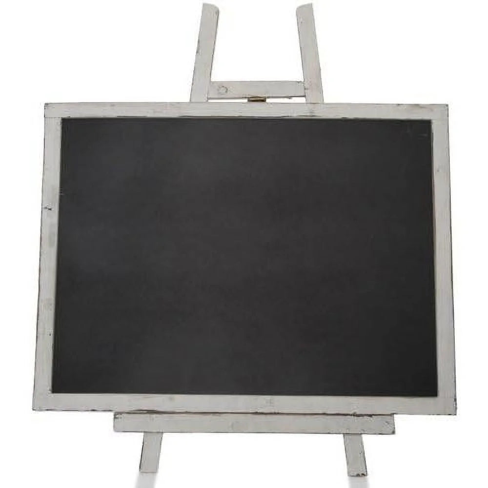 Wooden Chalkboard With Easel, Worn Ivory