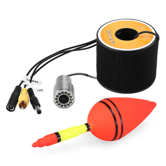 Anself 1200TVL Underwater Fishing 12 LEDs Waterproof Fish Sizehape Boat Ice Fishing Accessories with 15m30m50m Cable