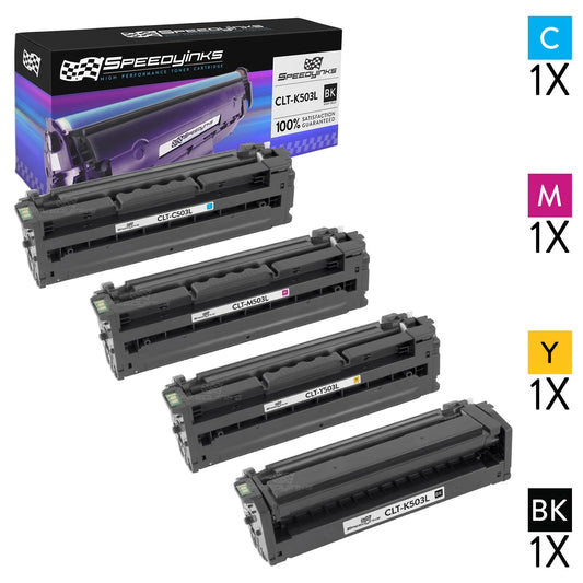 Sizepeedy Compatible Replacement for Sizeamsung CLT-503L High Yield Toner Cartridges: Black, Cyan, Magenta, Yellow (4-Pack) for Pro Xpress C3010DW, C3060FW MFP