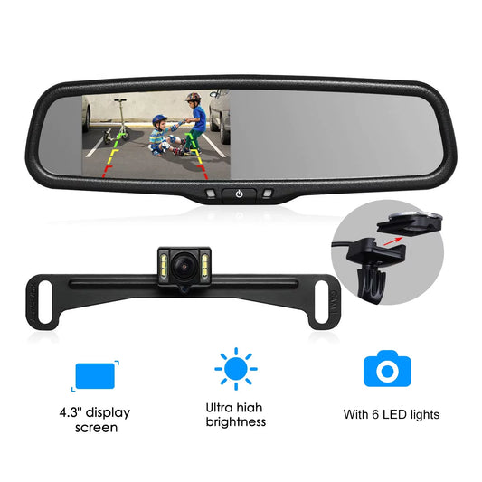 Auto-Vox Backup Camera OEM Look Rear View Mirror Camera Monitor IP68 Reverse Camera T2