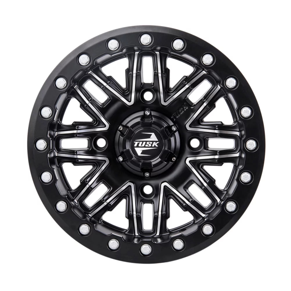 4/137 Tusk Nebo Beadlock Wheel 14x7 4.0 + 3.0 Machined/Black For Can-Am Defender HD10 Pro Limited 2021-2022