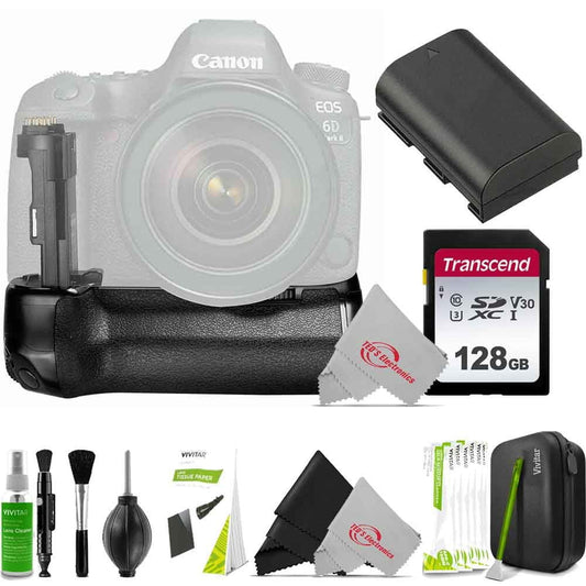 Vivitar Battery Power Grip with LP-E6 Battery and Accessory Kit for Canon 6D MII Digital SizeLR Camera