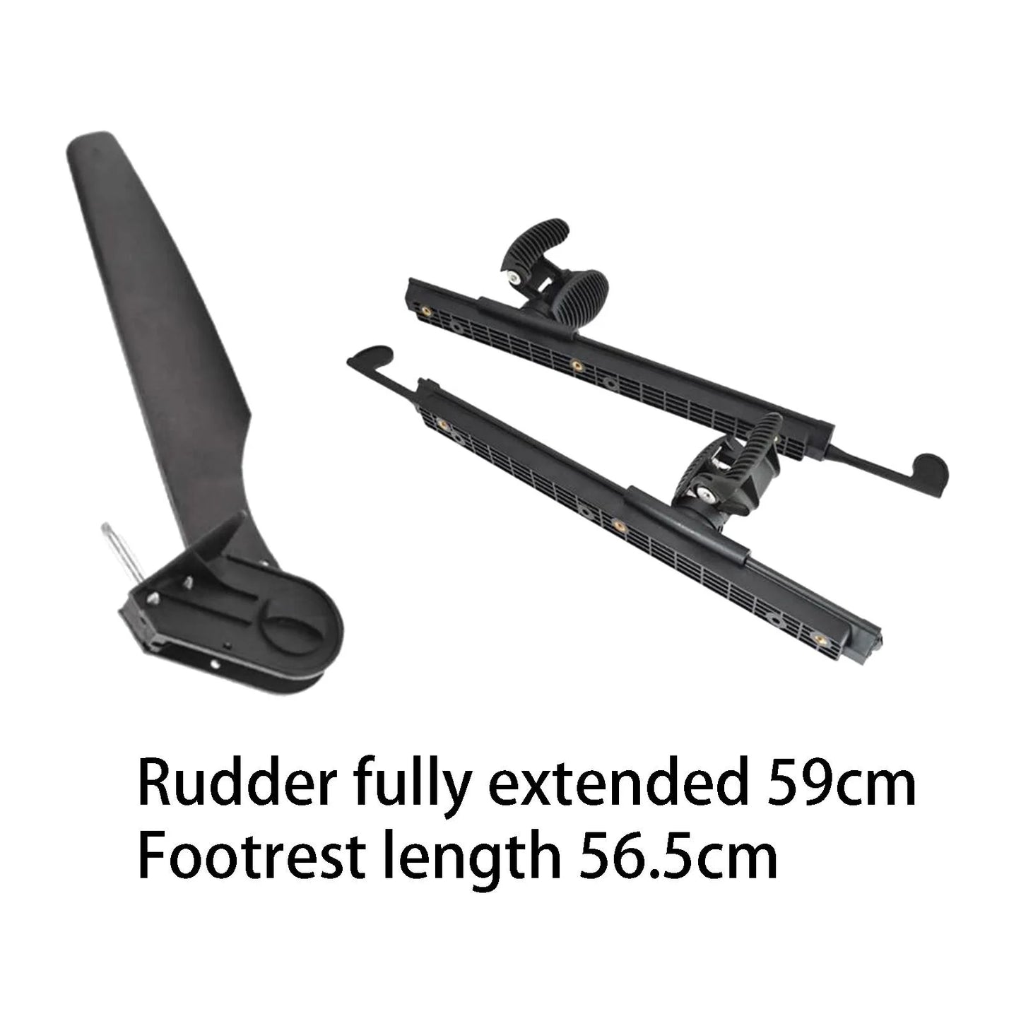 AMLESizeO Kayak Rudder Kayak Foot Pegs Boat Tail Watercraft Rudder with Foot Brace Pedals for Fishing Boat Canoeing Marine Accessories