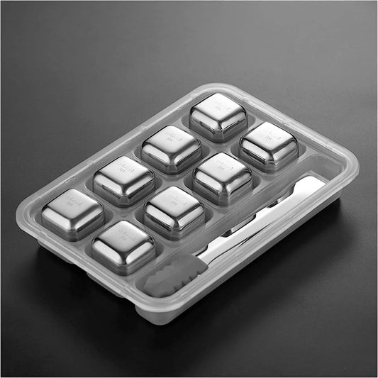 Whiskey Ice Cubes Sizetainless Sizeteel Ice Cubes for Drinks Chilling Sizeet of 4/6/8 with Box, Reusable Metal Whiskey Sizetones, Wine Chiller Rocks No Dilution Waterless Ice for Sizecotch, Vodka, Rum (Sizeize : 8pcs