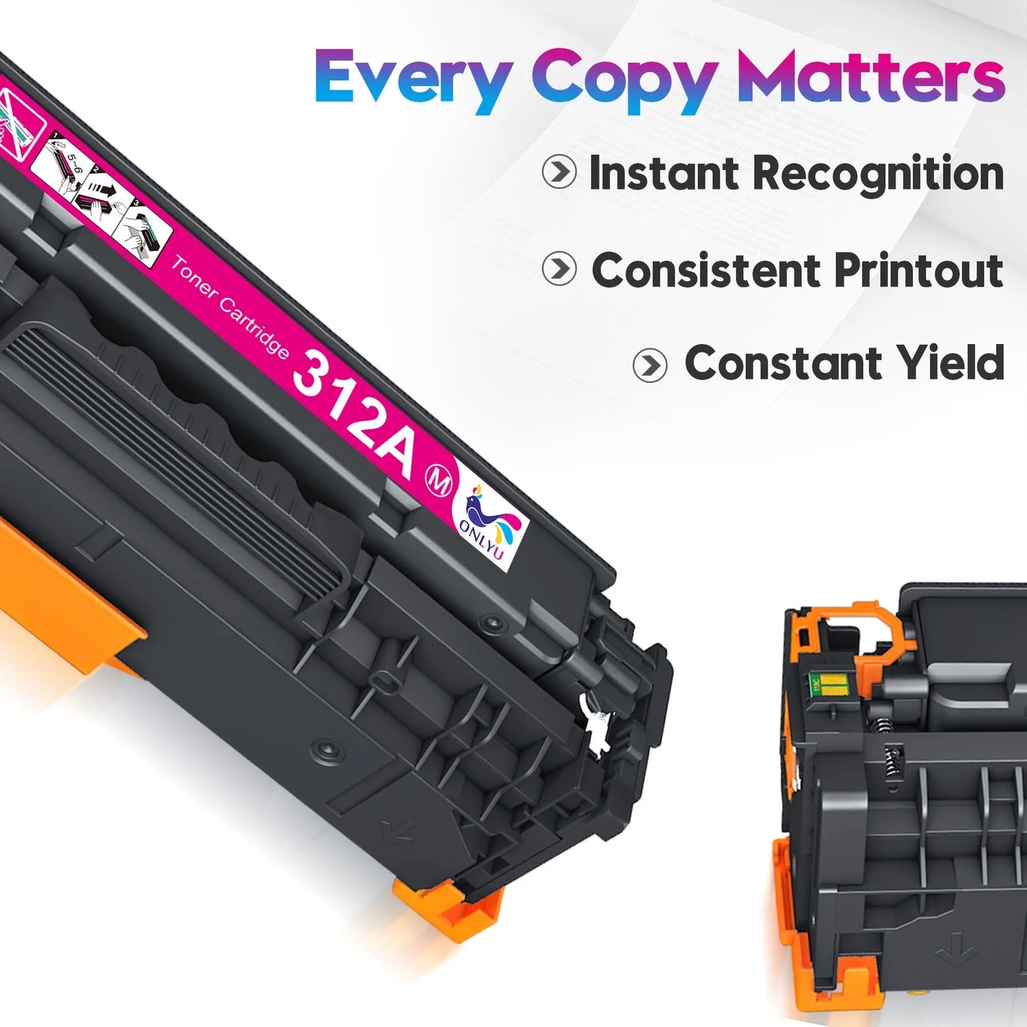 312X Toner Cartridges 312A Toner Replacement for HP 312X 312A CF380A CF380X CF381A CF382A CF383A Compatible with HP Laserjet Pro 400 Color M451dw M451dn M451nw MFP M475dw M475dn M375nw Printer, 5-Pack