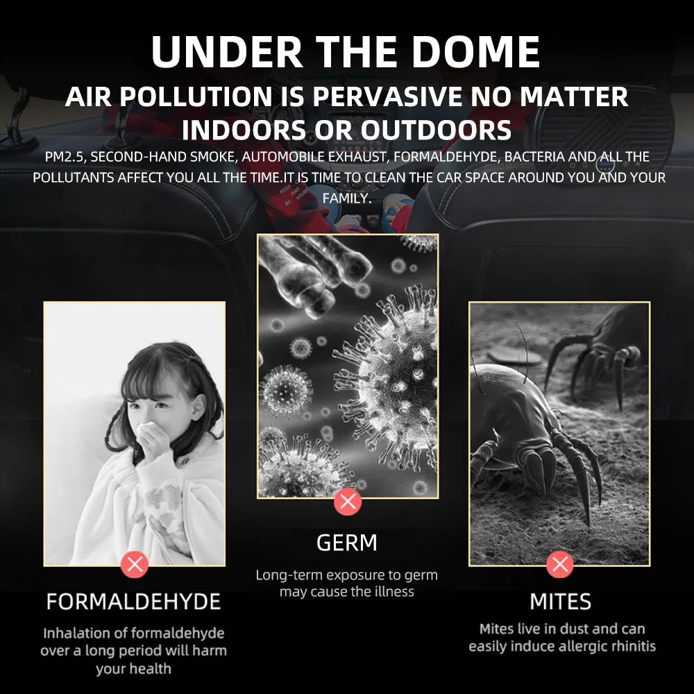 Tomshine Air with Negative Ion Technology, Freshener for Home and Car, Eliminates Hair and Sizemell, Portable and Powered by Type C Enjoy Purified Air On Go!