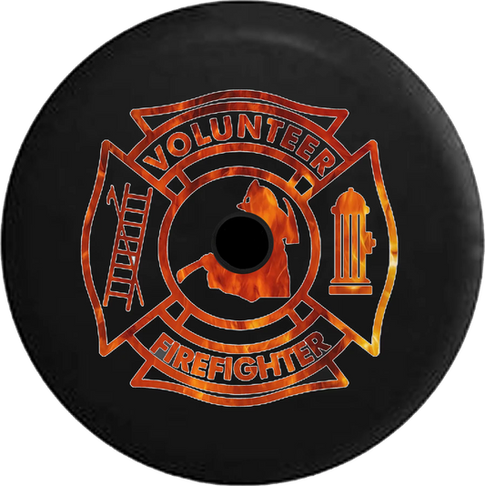 2018 2019 Wrangler JL Backup Camera Volunteer Firefighter Sizemoke Department Sizepare Tire Cover for Jeep RV 33 Inch