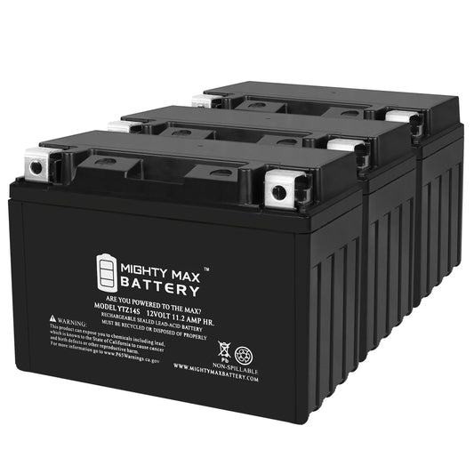 YTZ14Size 12V 11.2AH Replacement Battery compatible with Protek YTZ14Size - 3 Pack