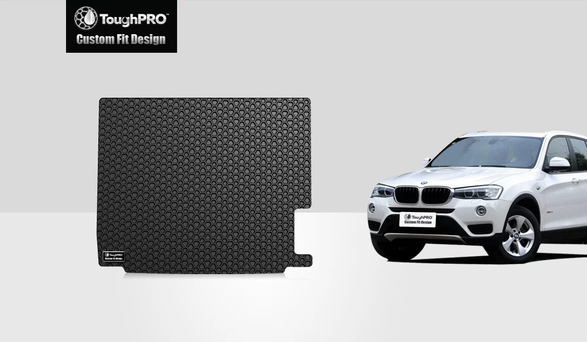 ToughPRO - Trunk Mat Compatible with BMW X3 - All Weather Heavy Duty (Made in USizeA) - Black Rubber - 2015