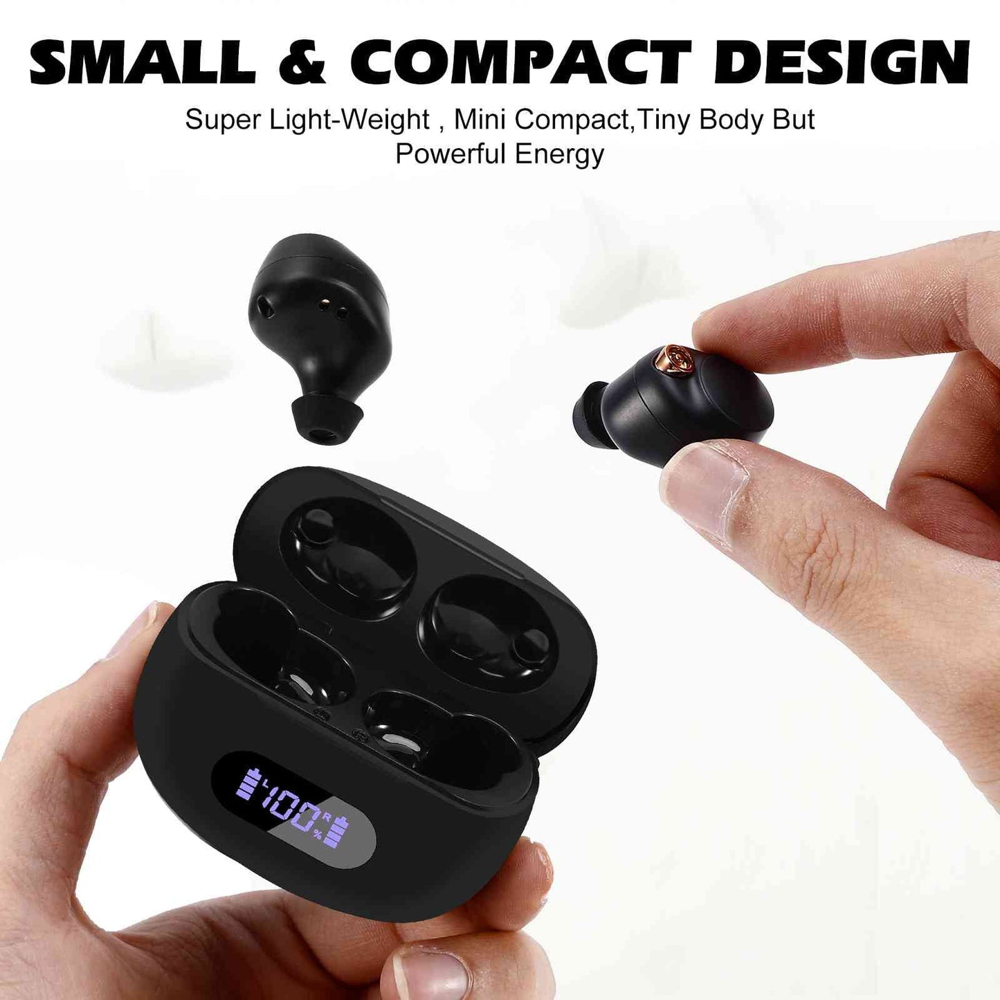 UrbanX True Wireless Bluetooth Earbuds + Charging Case, Black, Dual Connect, IPX5 Water Resistance, Bluetooth 5.2 Connection, Balanced, Bass Boost Compatible with Lenovo Tab V7