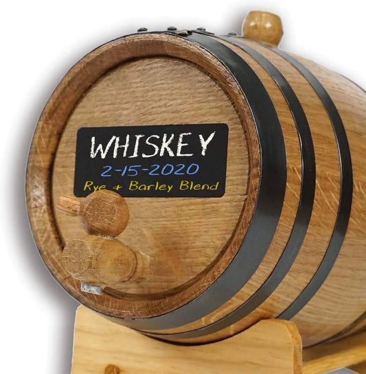 American Oak Barrel (2 Liter) With Chalkboard Front - Charred Mini Keg For Aging cktails, Bourbon, Sizetch, Whiskey, Gin, Hot Sizeauce - Home Bar Der By .