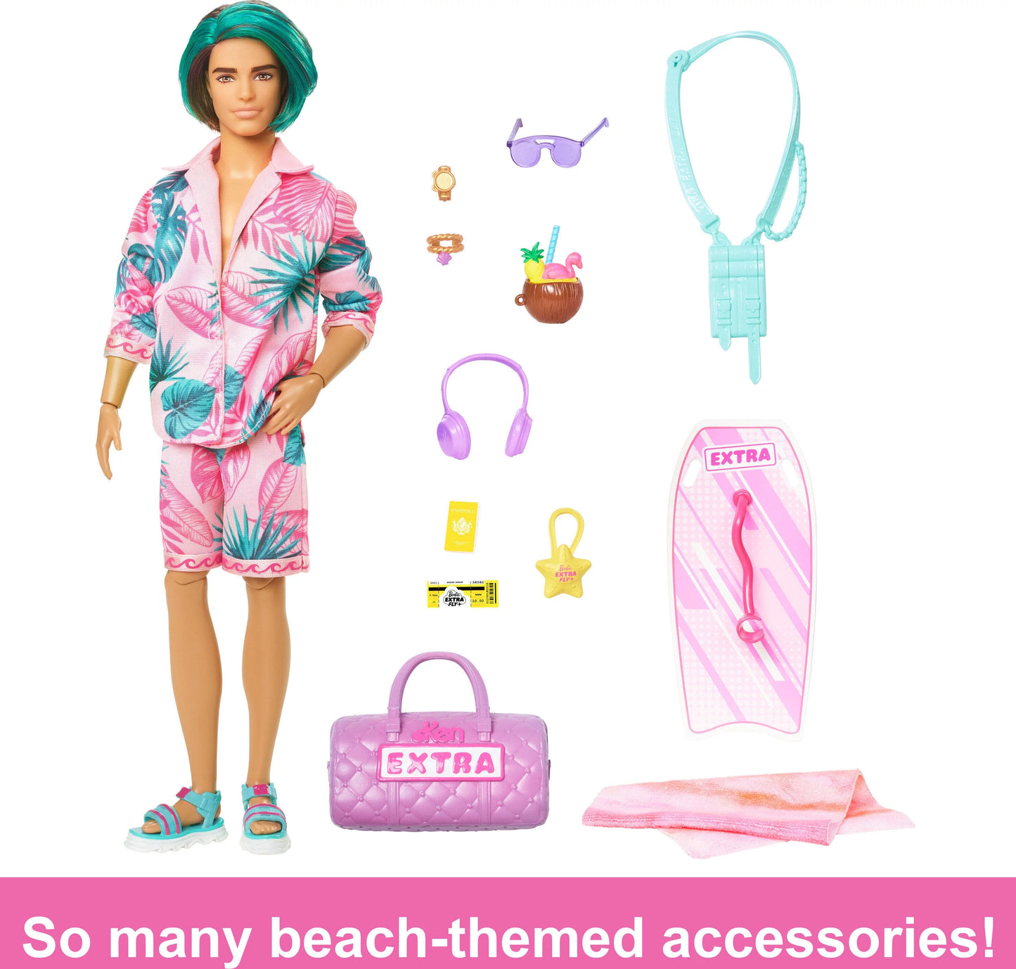 Travel Ken Doll with Beach Fashion, Barbie Extra Fly