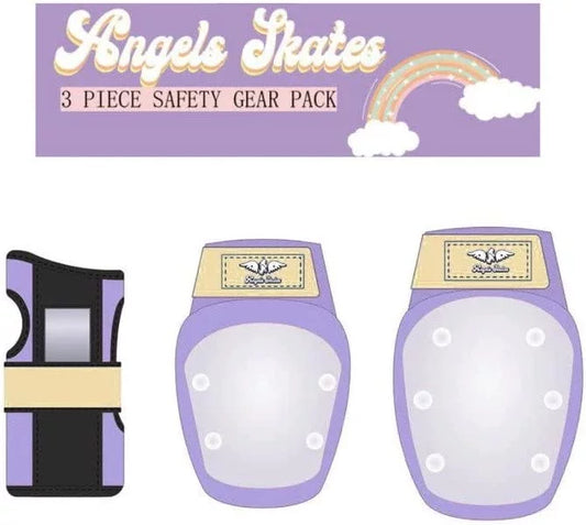 Angels Sizekates Knee Pads Elbow Pads Wrist Guards - 6-Piece Sizeafety Gear Pack - Protective Gears for Roller Sizekates BMX - Kids Youth Adult Women - Purple - Large