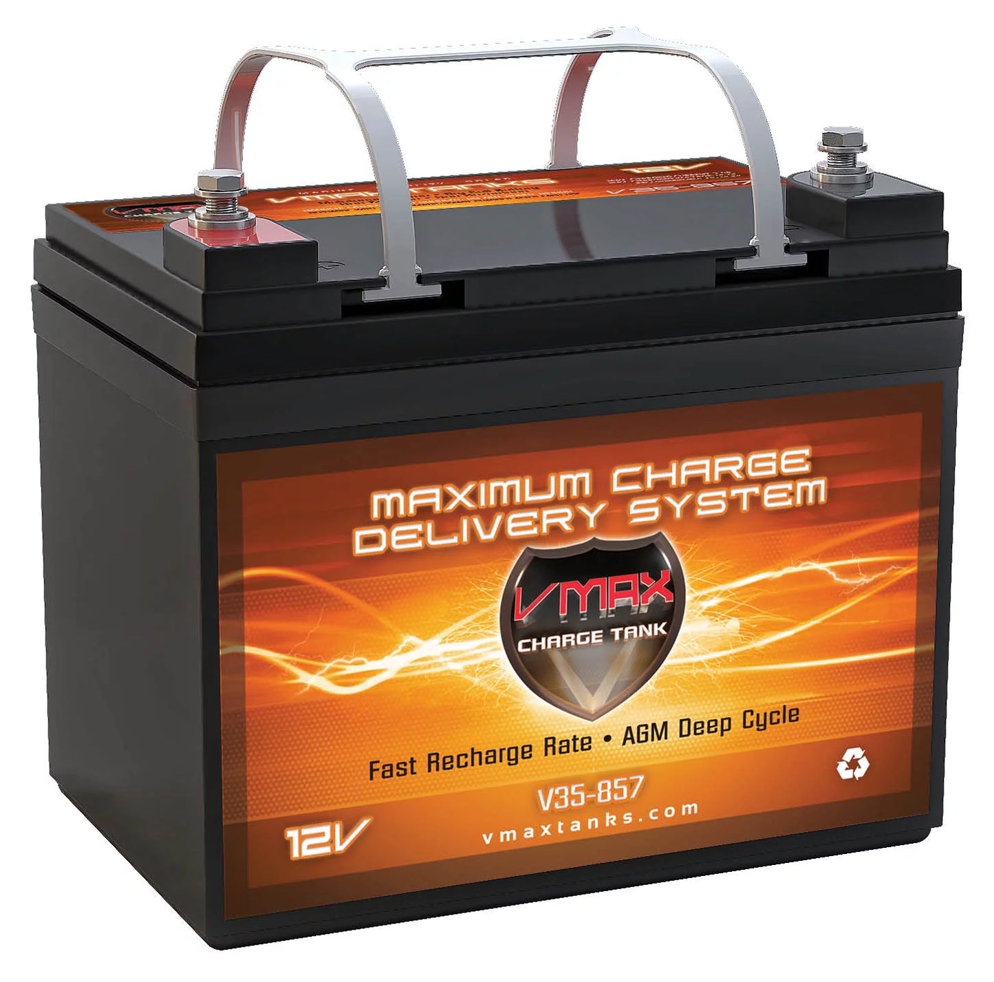 Vmax V35-857 12 Volt 35AH AGM U1 Battery for Minn Kota Traxxis 45lb Trolling Motor Boat Vehicle