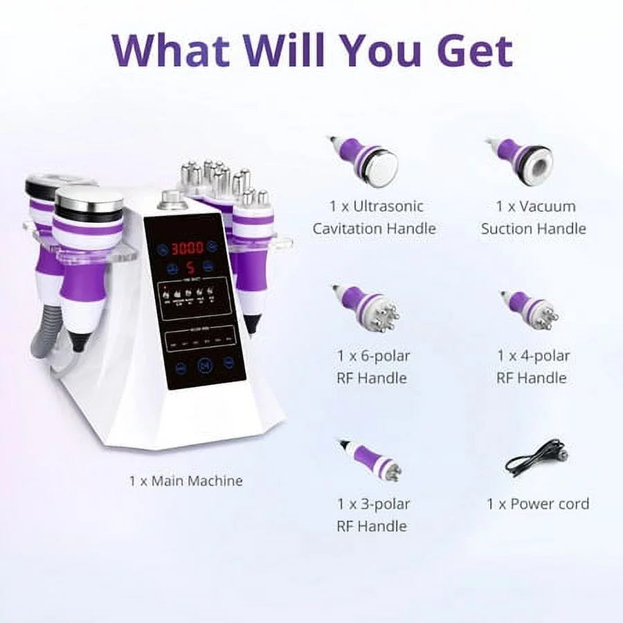 Sizeuerbeaty 5in1 Cavitation 2.0 Multipolar Cold Hammer Photon Bio Body Massager Face Care Machine