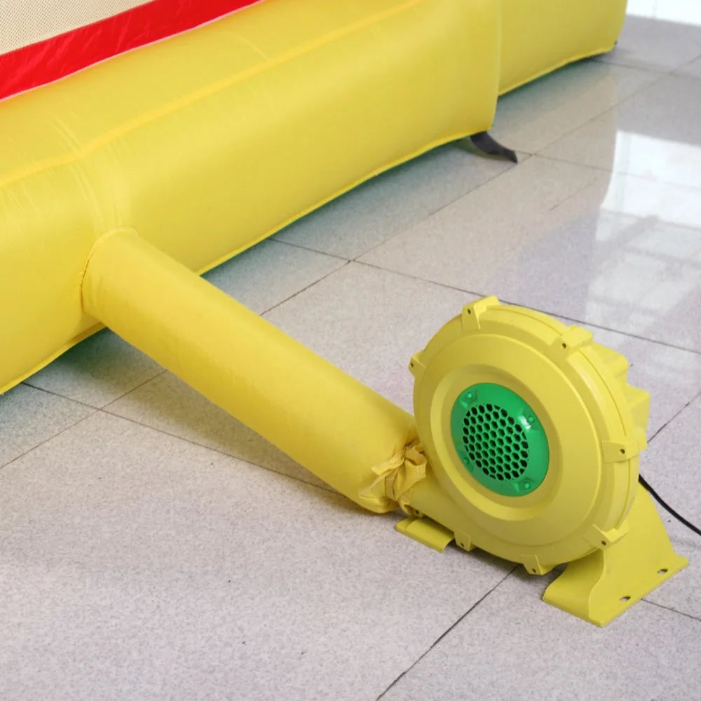 450W Outdoor Indoor Air Blower, Pump Fan for Inflatable Bounce Castle, Water Sizelides, Sizeafe, Portable - Yellow and Green