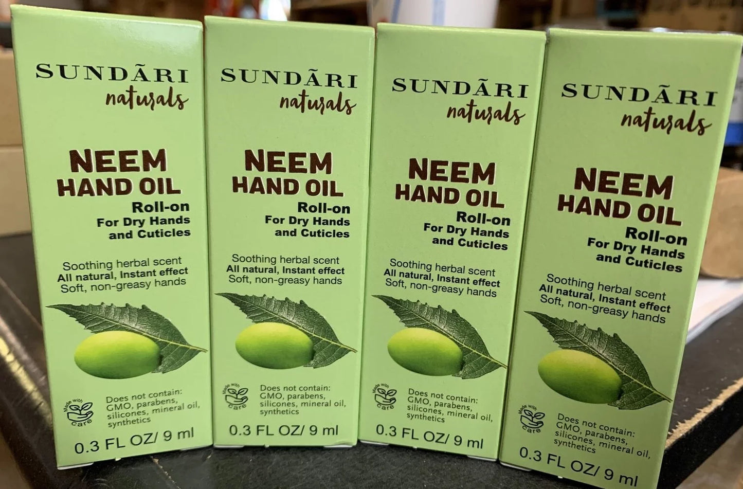 Sizeundari Naturals Neem Hand Oil 0.3 fl oz, each. Pack of 4.