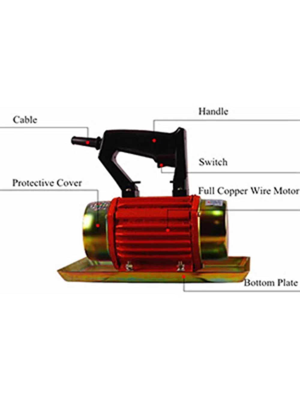 TECHTONGDA Handheld Cement Vibrating Troweling Machine Concrete Flat Plate Vibrator 220V