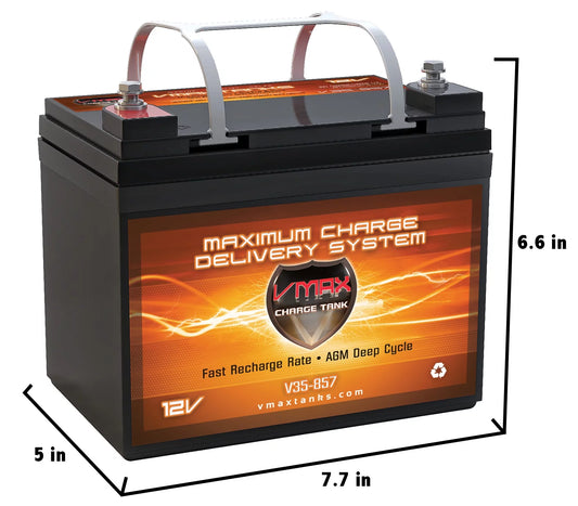 Vmax V35-857 12 Volt 35AH AGM U1 Battery for Minn Kota Traxxis 45lb Trolling Motor Boat Vehicle