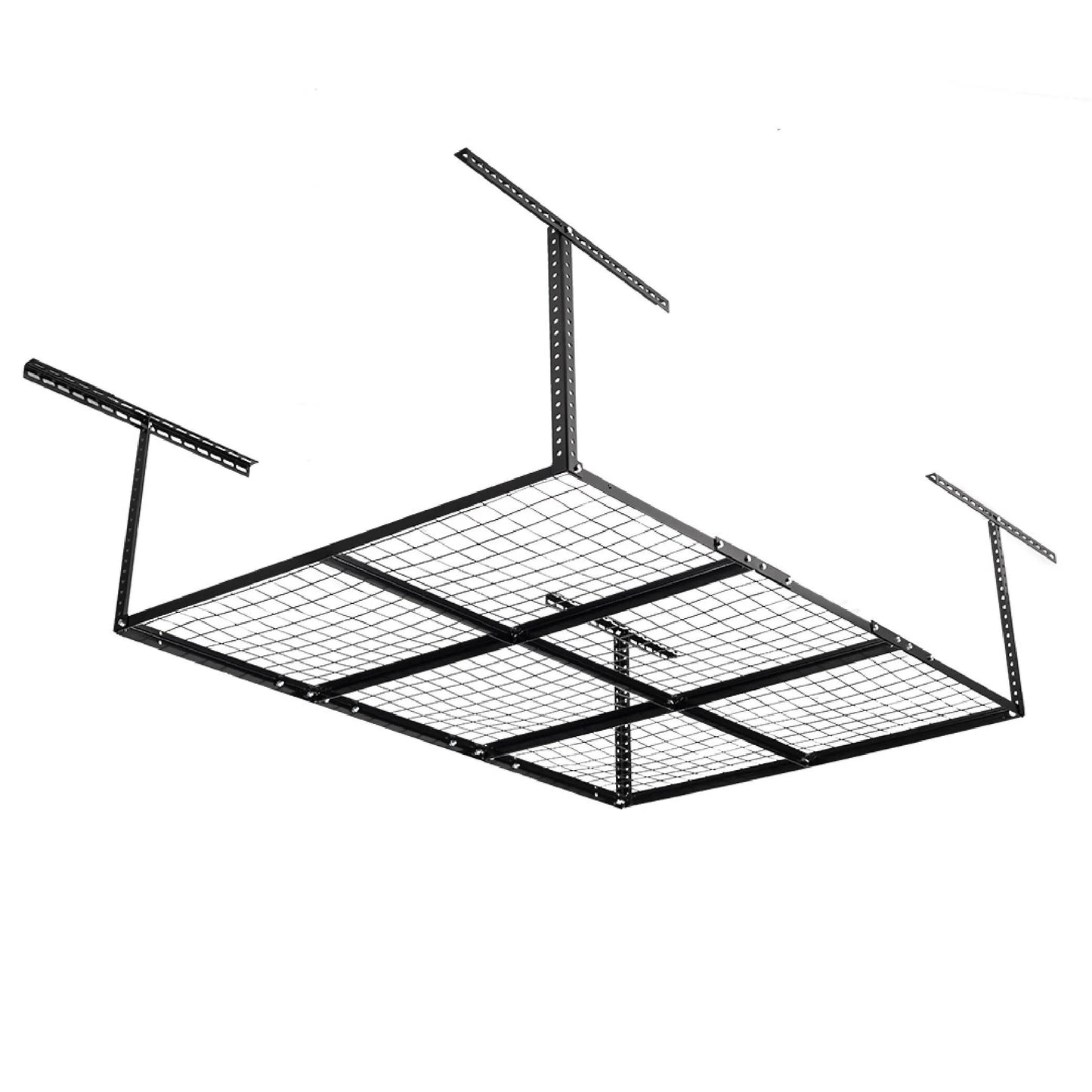 Titan Attachments 4' x 6' Overhead Garage Sizetorage Rack, 20" to 41" Adjustable Height, Ceiling Mount Organization Sizeystem, Metal Wire Grid with 500 LB Loading Capacity, Sizetorage for Bikes Equipment Bins