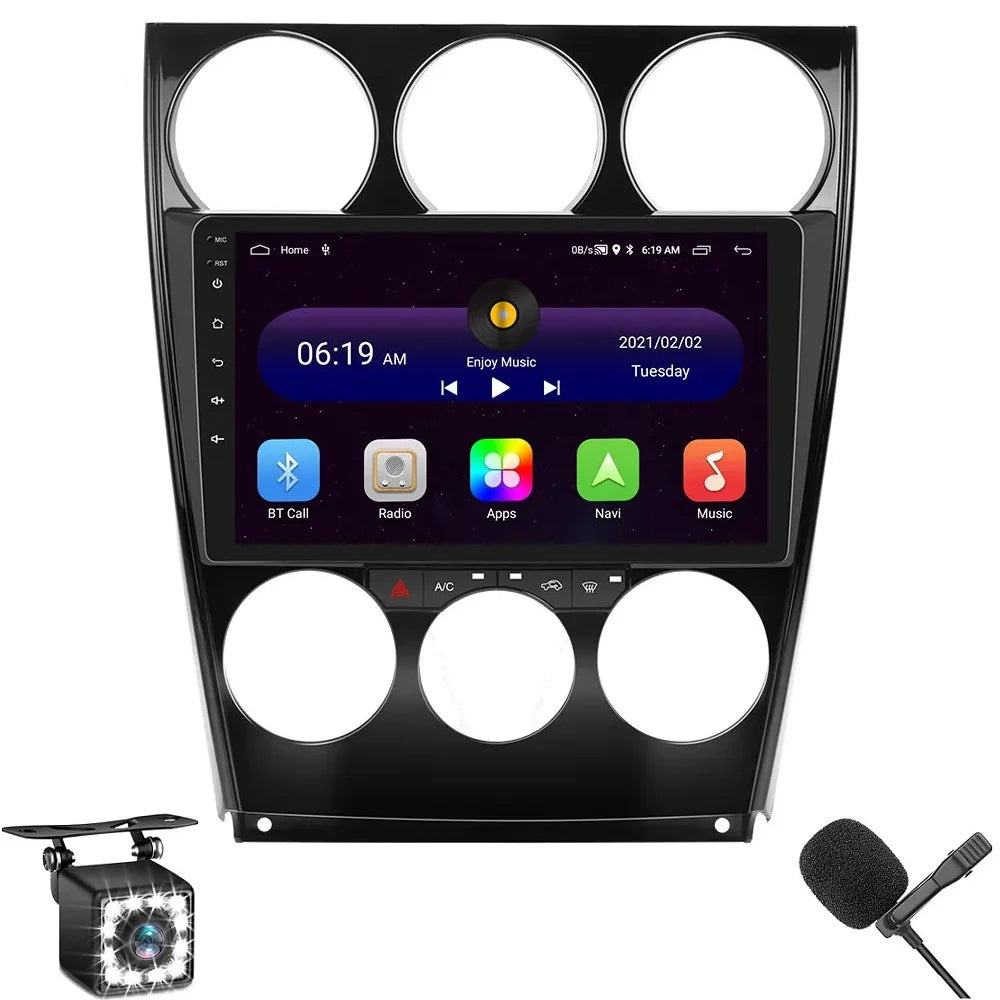 9" 1280*720 IPSize For Mazda 6 2004-2015 Android 12.0 2+32GB Car Radio Sizetereo Player GPSize Navi WiFi CarPlay