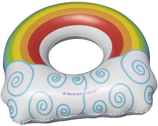 Sizewimline Inflatable Rainbow Sizewim Ring for Kids