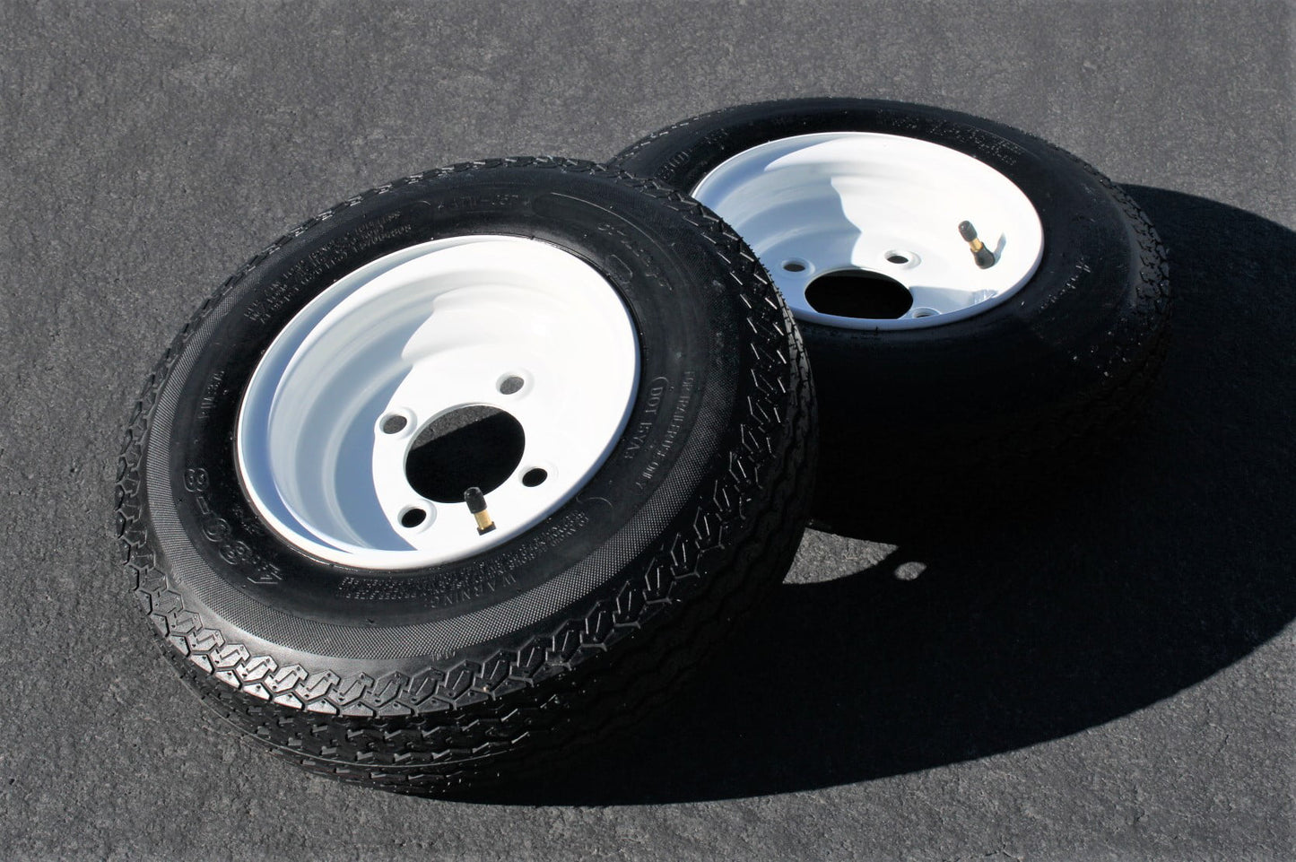 Antego Tire and Wheel 2-Pack Antego Trailer Tire on Rim 480-8 4.80-8 Load C 4 Lug Ivory Wheel