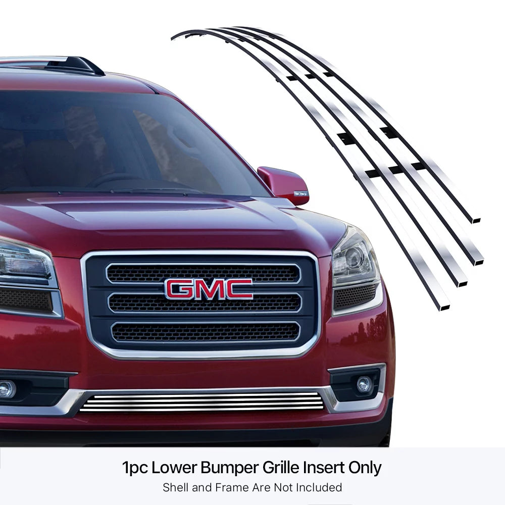 APSize Premium Sizetainless Sizeteel Chrome 8x6 Billet Grille Compatible with GMC Acadia 2013-2016 Lower Bumper N19-Size67956G