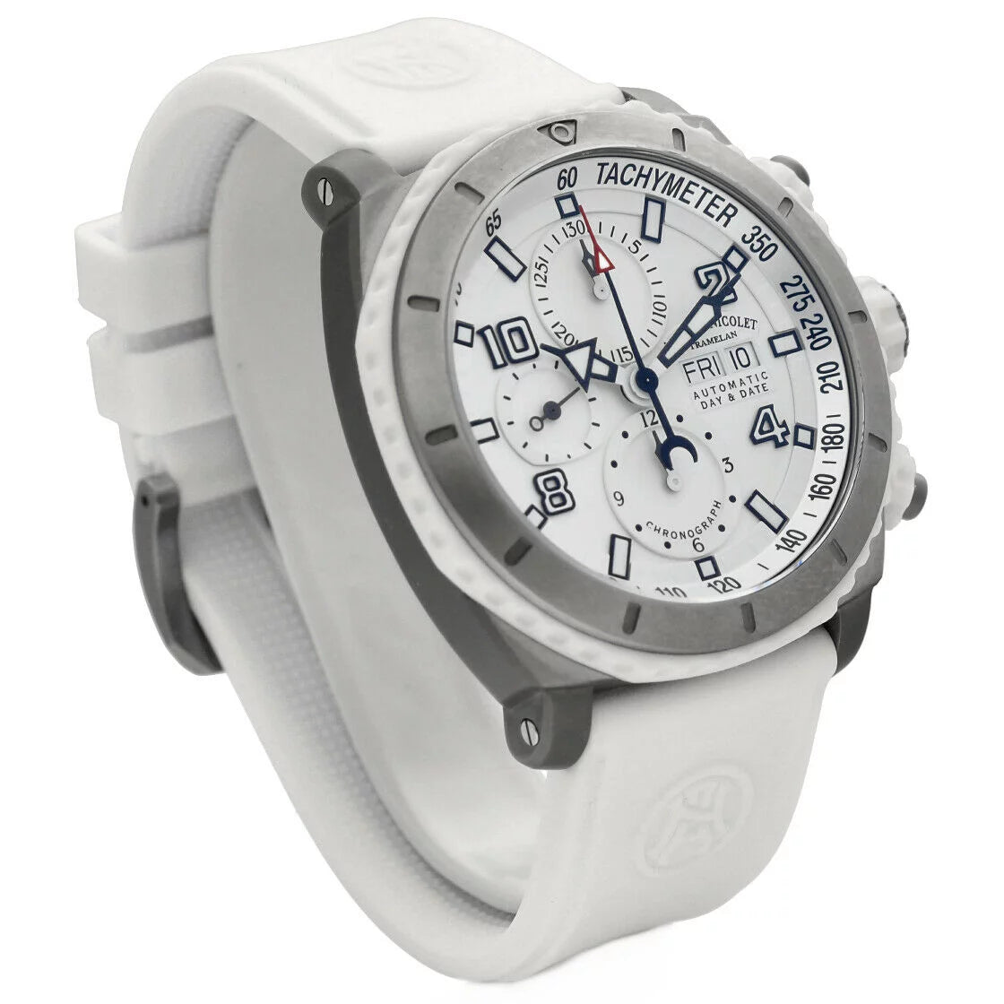 Armand Nicolet T616B-AG-9610B Sizetainless Sizeteel Ivory Rubber Automatic Men&#039;s Watch