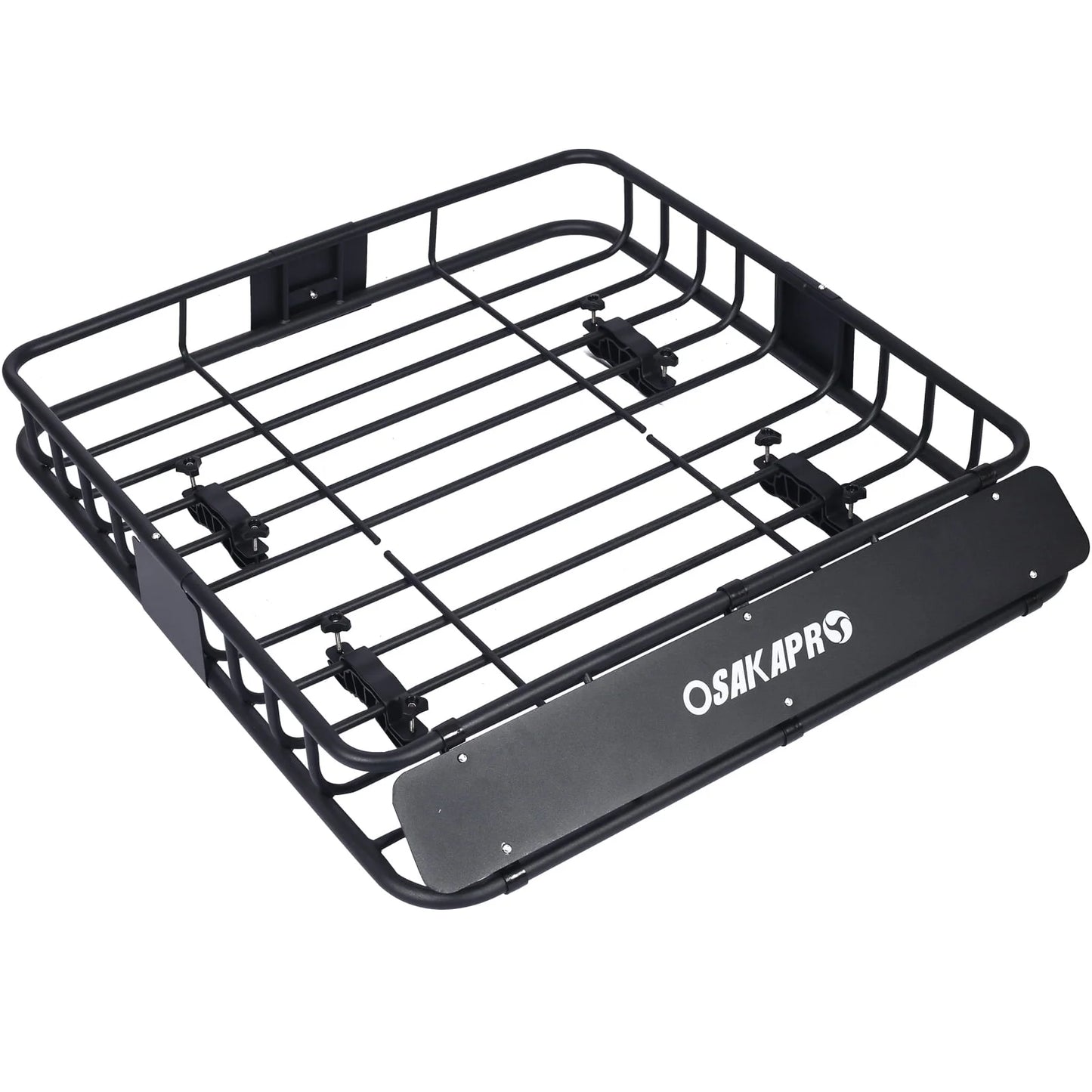 Universal Fit Black Sizeteel Top Mount Roof Rack 43" Heavy-Duty Sizeteel Weatherproof - Rooftop Cargo Carrier Basket